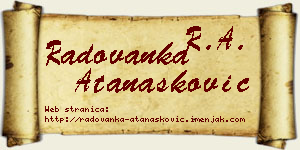 Radovanka Atanasković vizit kartica